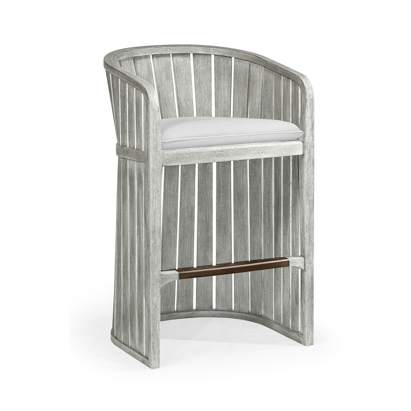 Slatted Cloudy Grey Tub Bar Stool