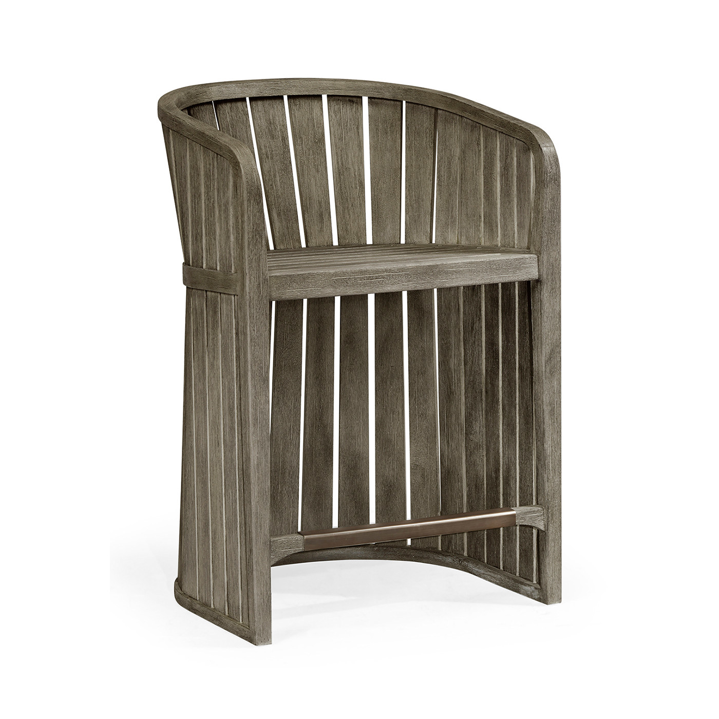 Slatted Grey Tub Counter Stool