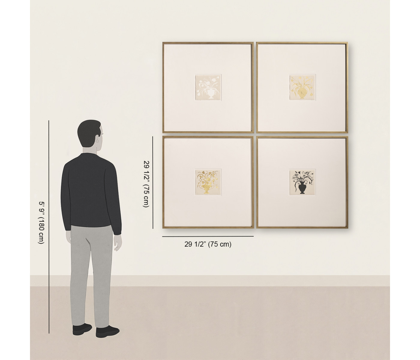 Bouquet Silhouettes - Set of 4